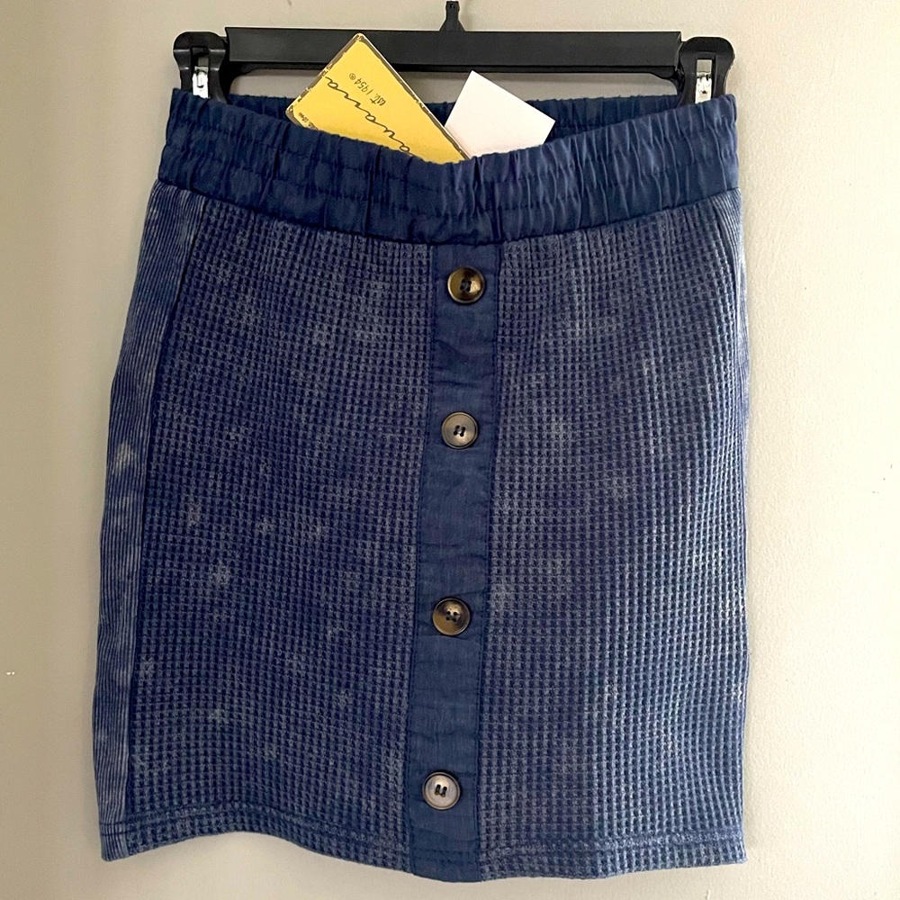 Button front mini skirt